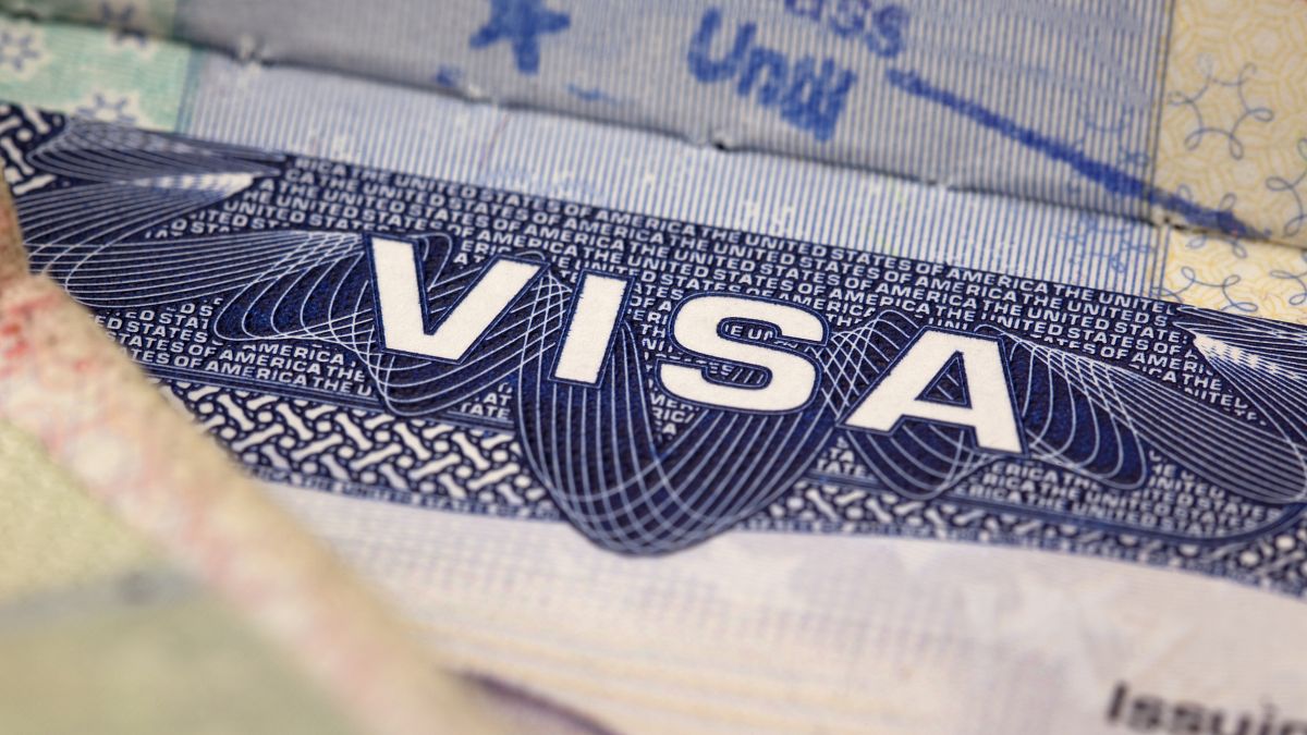 Image: A segment of a US visa.
