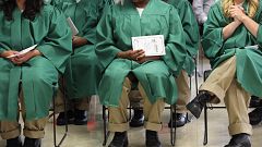 Image: Female inmates graduate from high school in prison