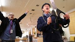 Image: Andrew and Steve DeAngelo celebrate after a ceremonial ribbon cuttin