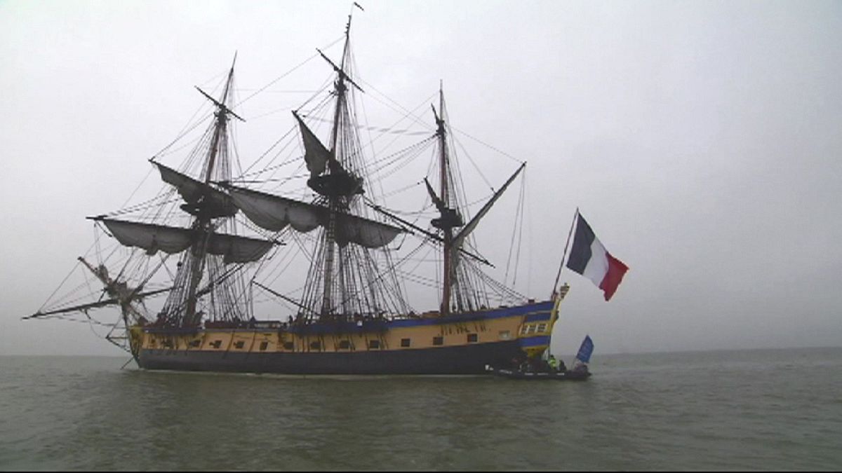 نسخة عن سفينة ايرميون تبحر من فرنسا الى بوسطن