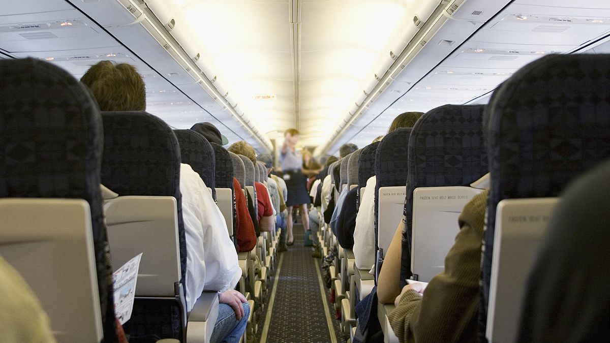 Image: Airplane aisle