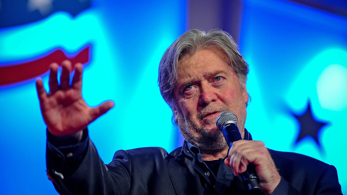 Image: Former White House Chief Strategist Bannon delivers remarks in Washi
