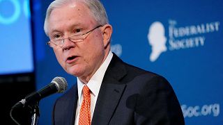Image: U.S. Attorney General Jeff Sessions speaks at the Federalist Society