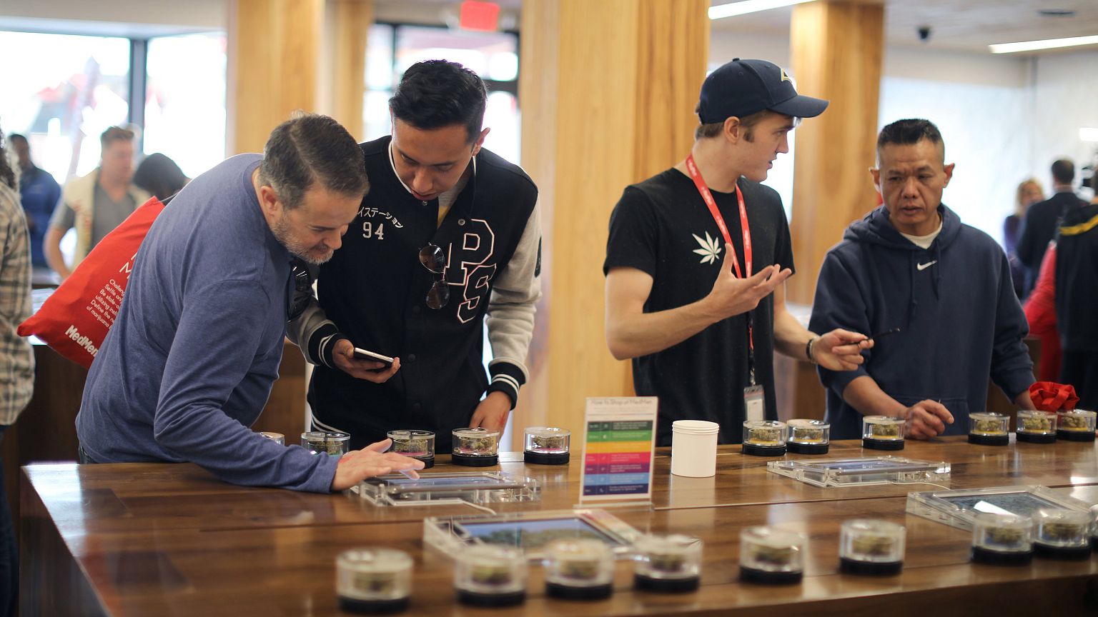 Recreational marijuana is displayed for sale at the MedMen store in West Ho