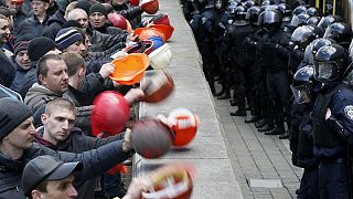 Kyev, protesta dei minatori contro i tagli al settore