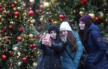 Image: Christmas tree selfie