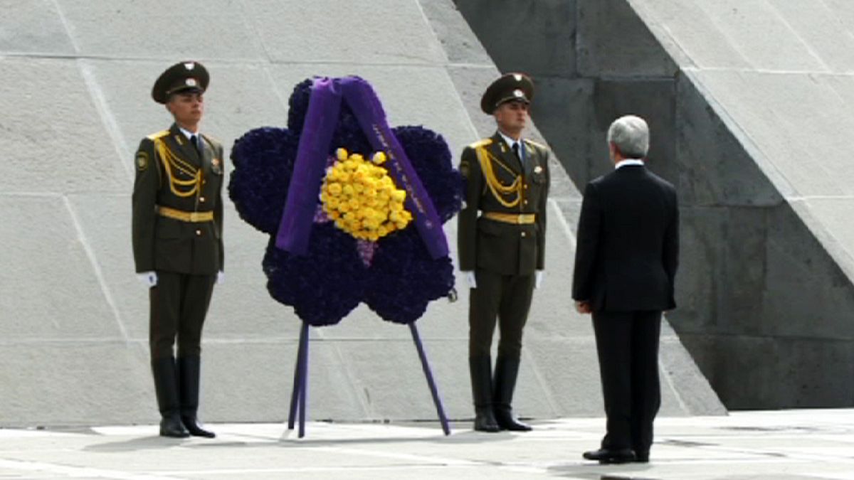 Solemn ceremony in Armenia to mark 100th anniversary of massacres by Ottoman Turks