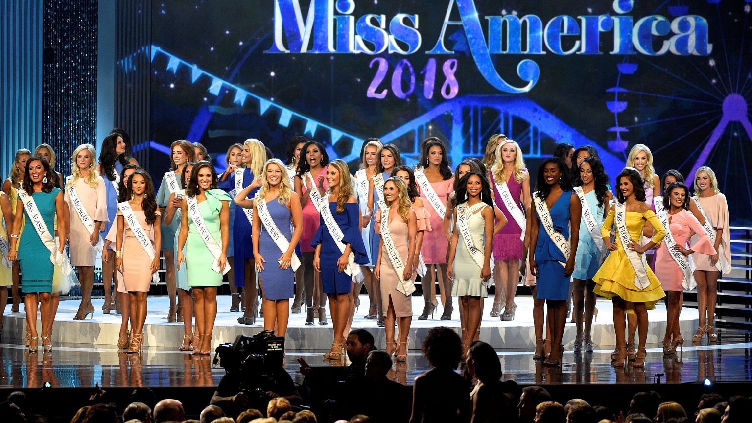 Image: Contestants compete in the Miss America competition in Atlantic City