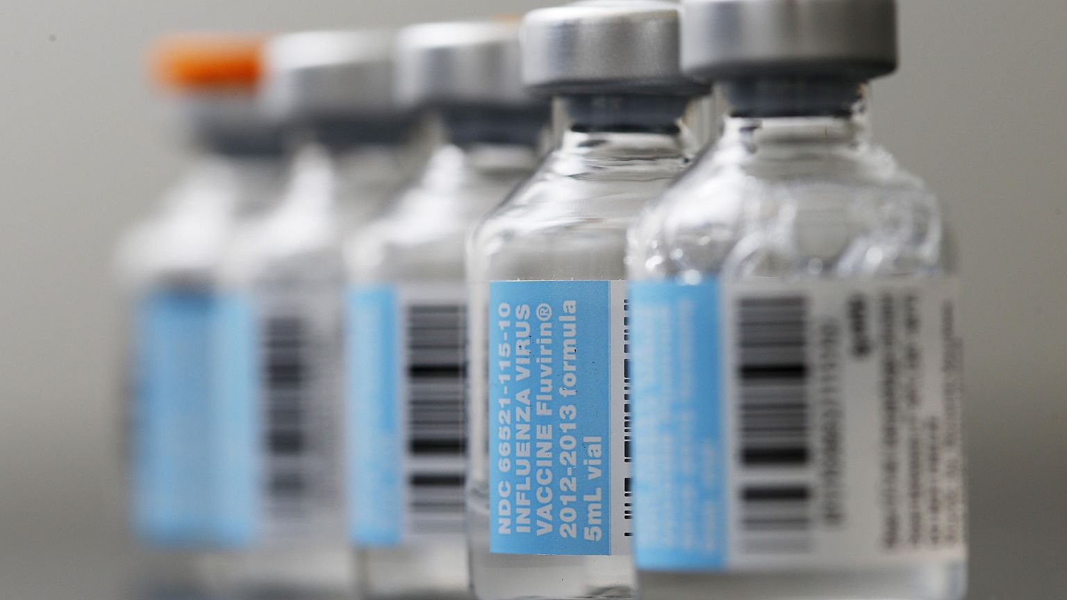 Image: Vials of flu vaccine