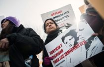 Image: Immigrants and activists protest near the White House