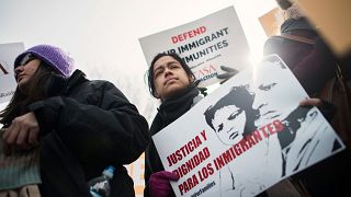 Image: Immigrants and activists protest near the White House