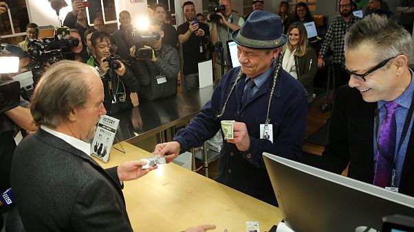 Image: Steve DeAngelo makes the first legal recreational marijuana sale to Image: Steve DeAngelo makes the first legal recreational marijuana sale to