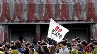 تظاهرات در میلان ایتالیا در آستانه نمایشگاه اکسپو ۲۰۱۵