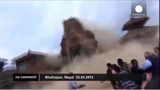 Nepal earthquake: tourist's footage shows ancient temples crumbling