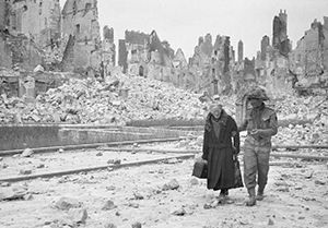 La ville de Caen en 1944