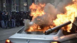 Batalla campal en Milán en una marcha contra la Exposición Universal