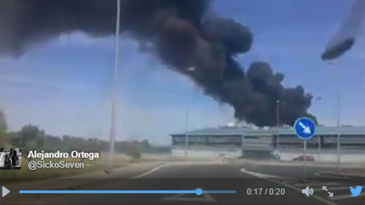 Military plane crashes in Seville, Spain
