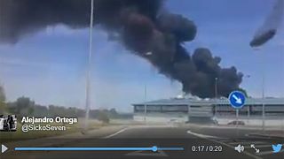 یک فروند هواپیمای نظامی ایرباس اسپانیایی در نزدیکی فرودگاه شهر سِویا سقوط کرد