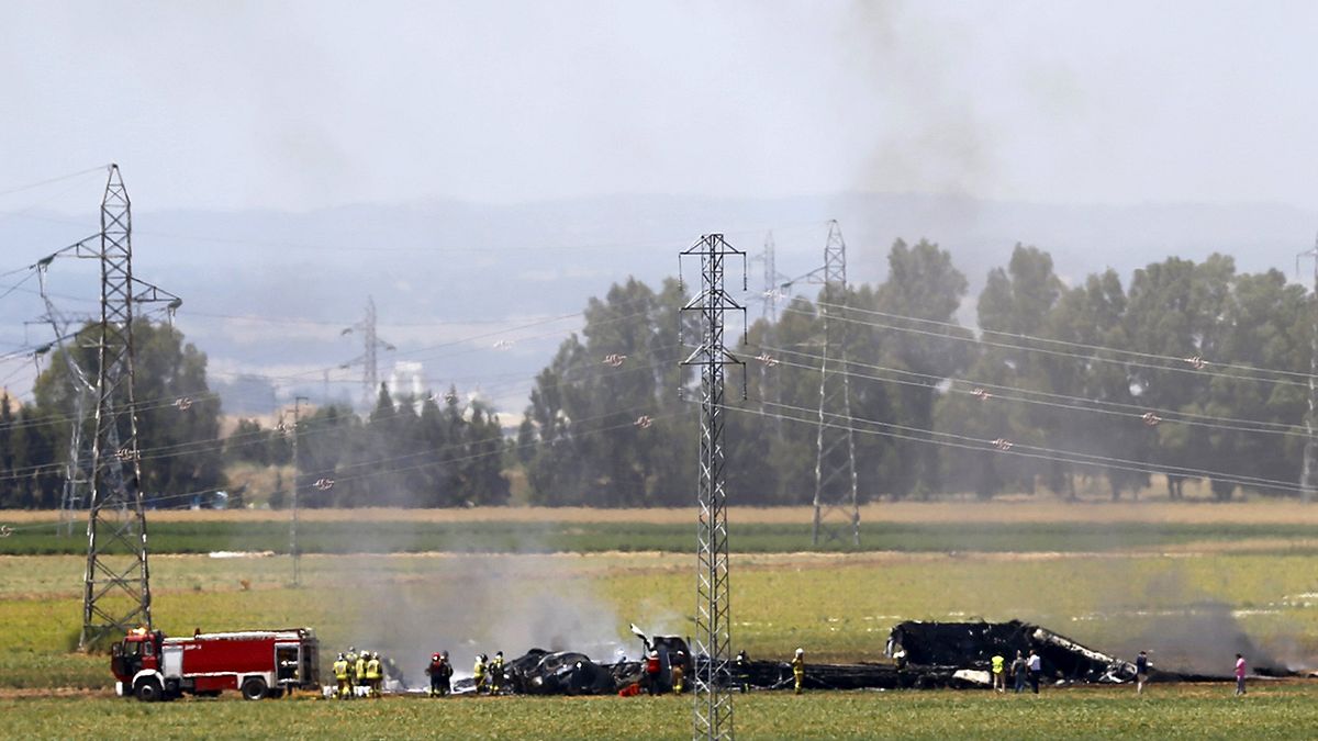 At least three dead after military plane crashes in Spain