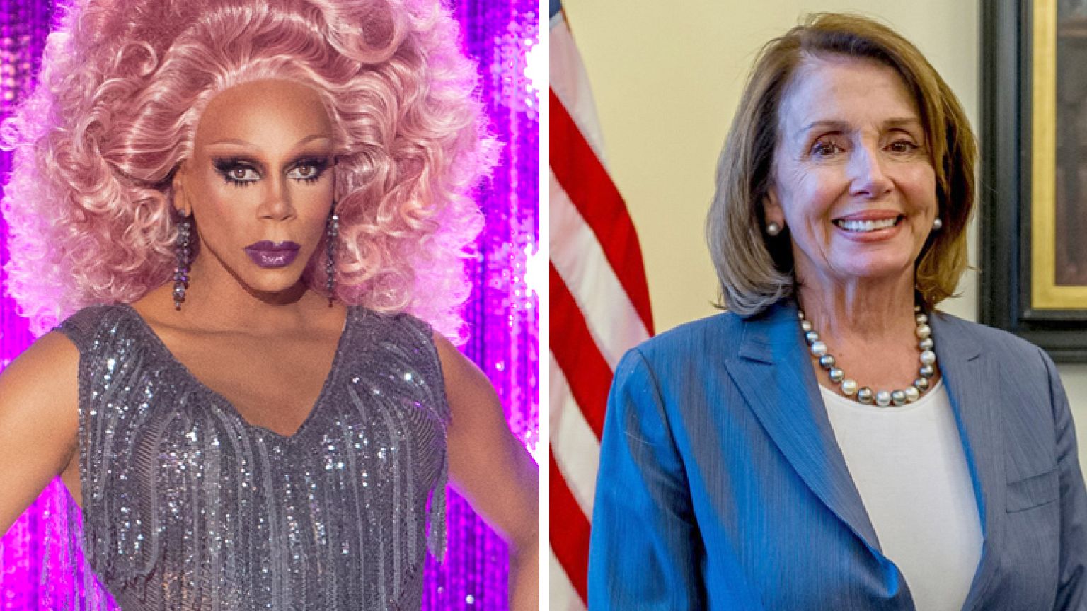 Image: RuPaul and Nancy Pelosi.