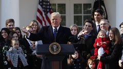 Image: U.S. President Donald Trump addresses the annual March for Life rall