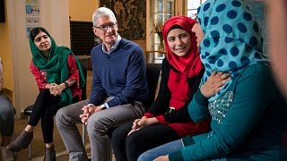 Image: Apple CEO Tim Cook and Nobel Peace Prize Laureate Malala Yousafzai s