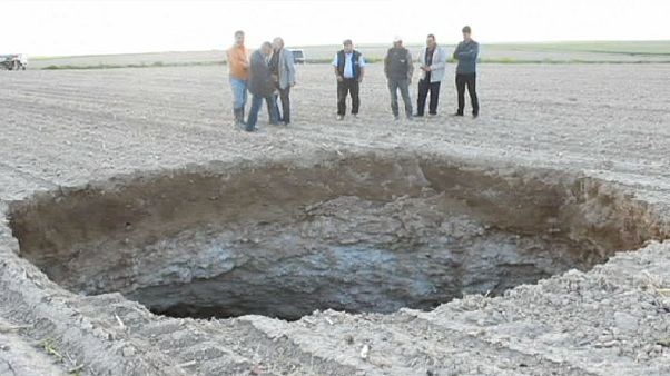 Turkey: locals 'terrified' as giant sinkhole appears Turkey: locals 'terrified' as giant sinkhole appears