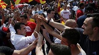 Los macedonios protestan para pedir la dimisión del Gobierno