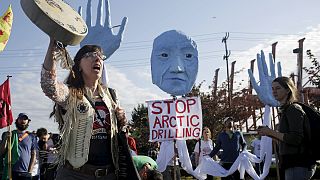 Протесты в Сиэтле против бурения в Арктике