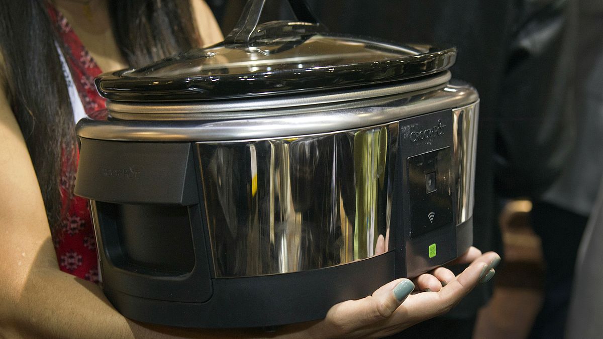 A Belkin Crock-Pot WeMo Smart Slow Cooker is displayed during "CES Unveiled