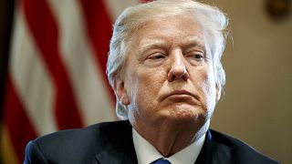 Image: President Donald Trump listens during a meeting with lawmakers on im