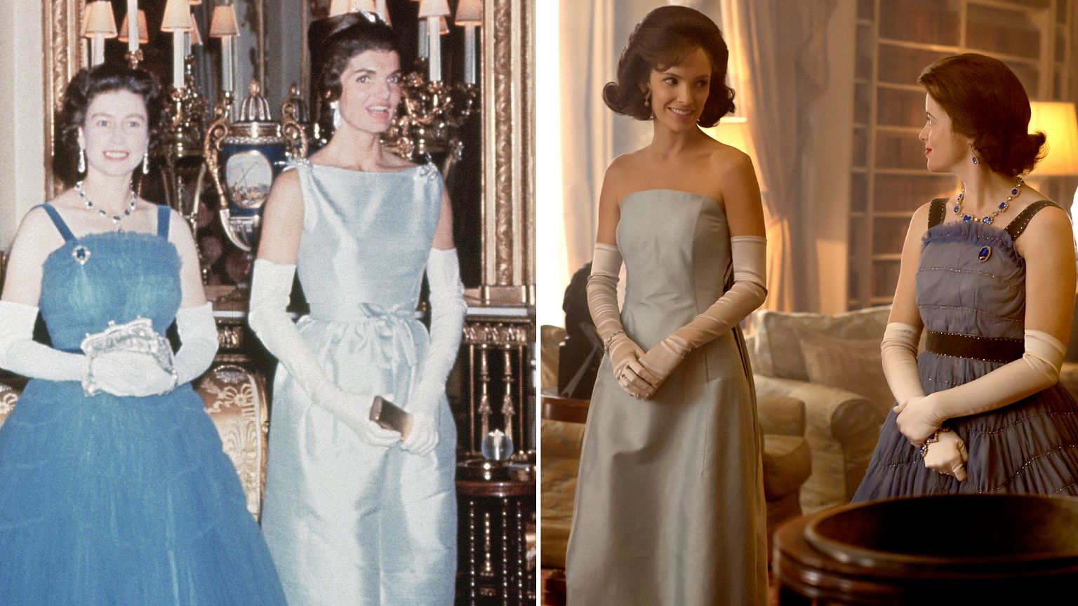 Image: First Lady Jackie Kennedy and Queen Elizabeth II on June 5, 1961 at 