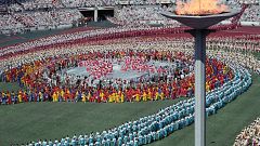 Image: Athletes from a 160 nations parade during the Olympics opening cerem
