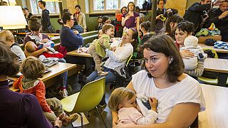 Mothers in Budapest occupy McDonald's restaurant over right to breast feed