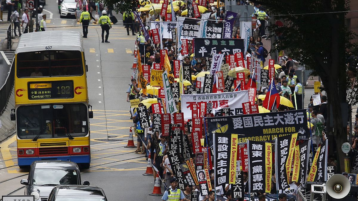 Hong Kong’da Tiananmen protestosu