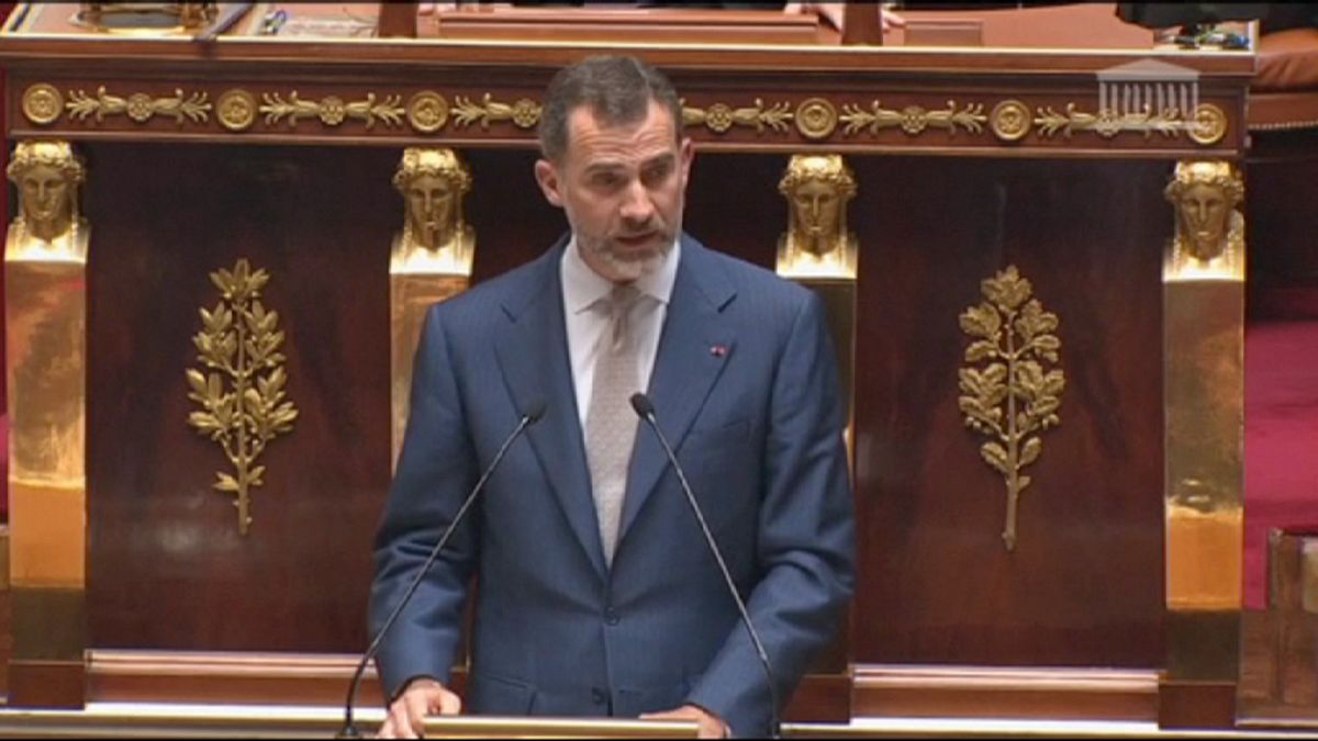 سخنرانی پادشاه اسپانیا در مجلس ملی فرانسه