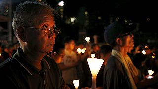 Virrasztás Hong Kongban a Tienanmen téri vérengzés emlékére