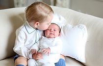 Royal Babies: Prince George poses with newborn sister Charlotte