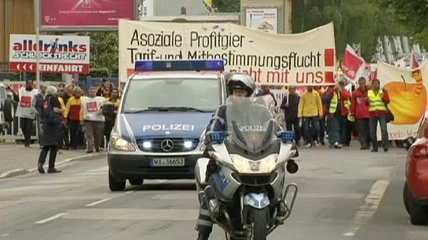 Grève à la poste allemande en solidarité avec les futurs employés Grève à la poste allemande en solidarité avec les futurs employés