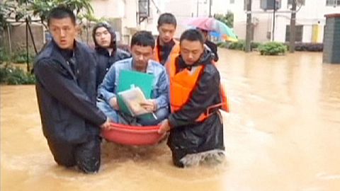 Fuerte aguacero en el sur de China