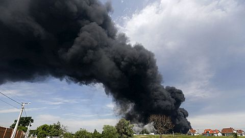 Incendio en un depósito de gasolina en Ucrania