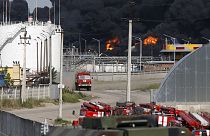 آتش سوزی در یک انبار نفت در اوکراین هنوز مهار نشده است