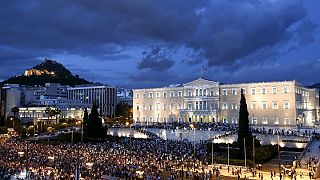 Atina'da Euro'ya destek gösterisi