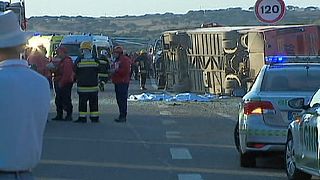 Three dead and dozens injured in tourist bus crash in Portugal