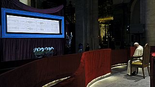 Pope prays before Shroud of Turin during northern Italy visit