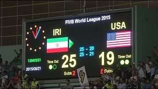 Irán celebra la victoria en voleibol contra Estados Unidos