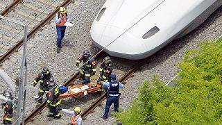 Two deaths reported after fire on Japan bullet train