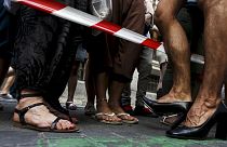 Gay pride celebrated in Madrid with a race in high heels