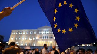 Manifestación proeuropea frente al Parlamento griego