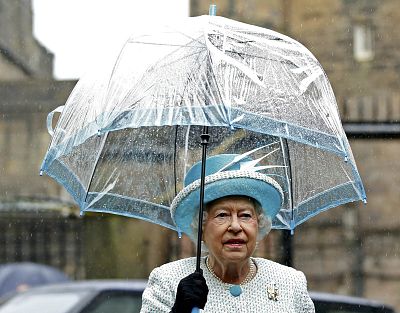 FYI there\'s no such thing as "too many blue umbrellas" when you\'re the Queen of England.